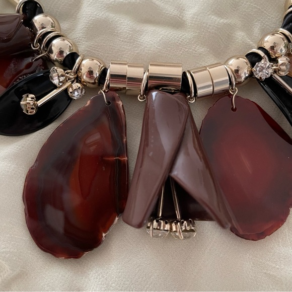 MaxMara Weekend Agate Stone Statement Necklace - Picture 6 of 13